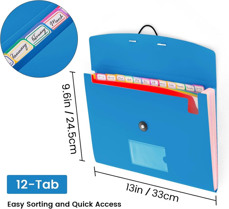 RIEJIN 3 Pack Accordion File Organizer with Elastic Closure, 13 Pocket Expanding File Folder for Letter Size A4 Papers, Ideal for Home, Office Supplies, College Essentials - Image 2